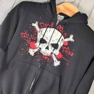 Disney Pirates of the Caribbean Hoodie Sweater Men's XXL Black Heavy Disneyland